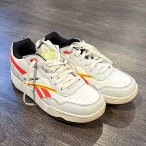 Reebok BB4000 orange and yellow sneakers